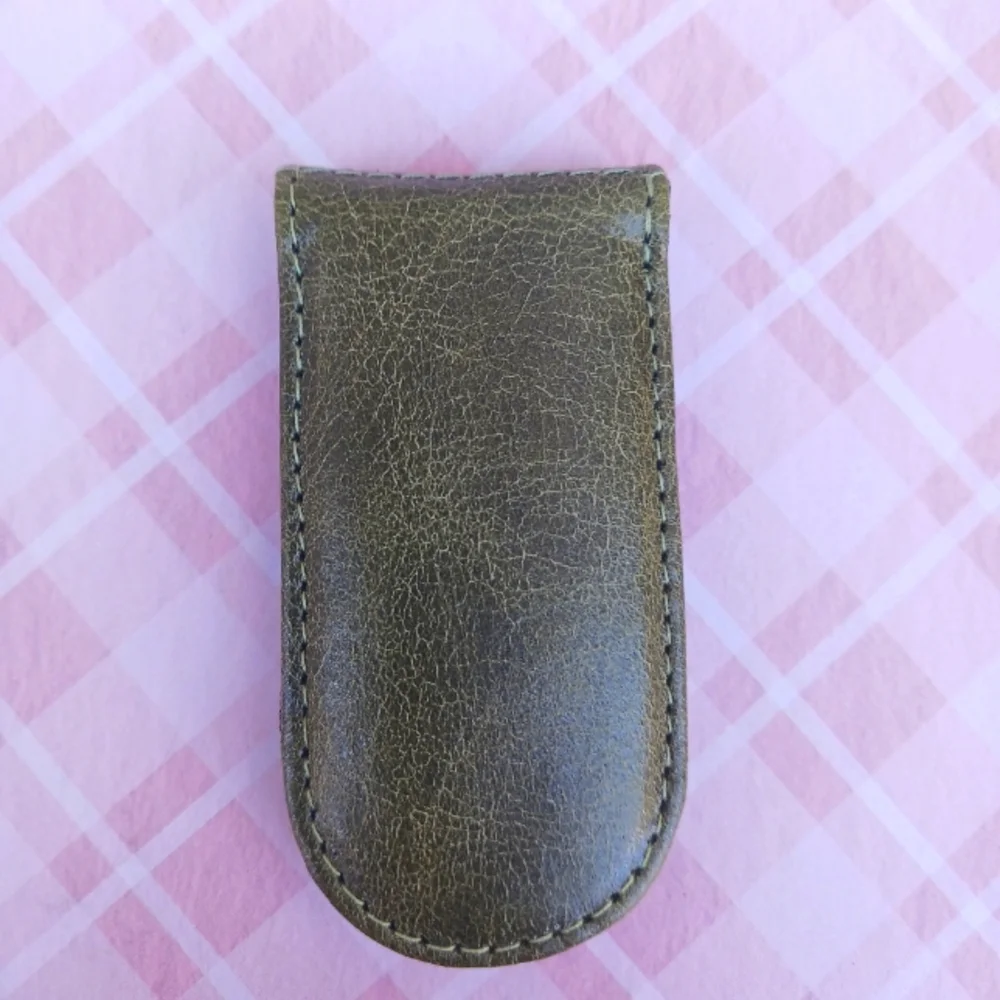 LEATHER MONEY CLIP New Green